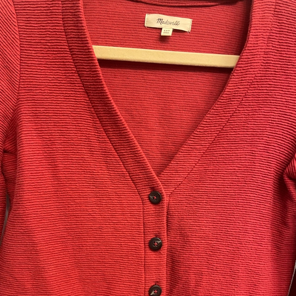 Madewell Texture & Thread Bubble-Sleeve Cardigan Top XXS - Picture 8 of 8